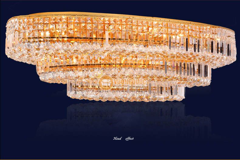 Đèn ốp trần pha lê kích thước lớn cho không gian rộng CM256-12